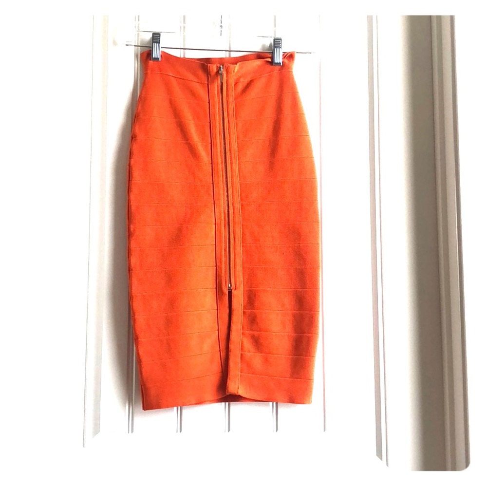 Orange bandage Bebe skirt
